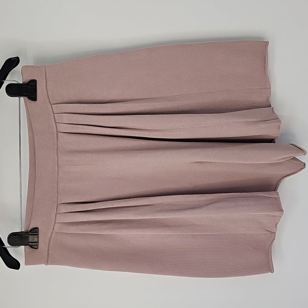 FP Beach Knit Pullon Wide Leg Shorts Skort Pleated Front wPockets Mauve Gray